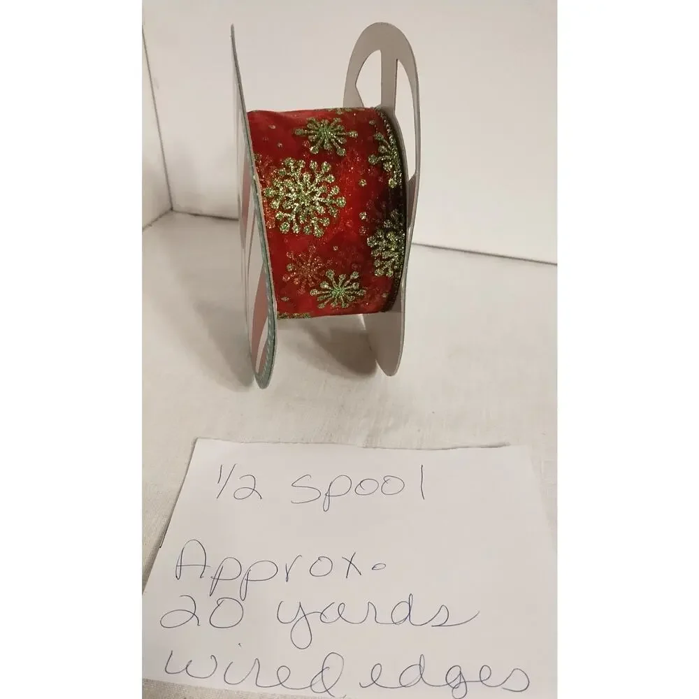 Lot of 5 Remnant Rolls Wire Edge Holiday Ribbon (119 Total Yds.)
